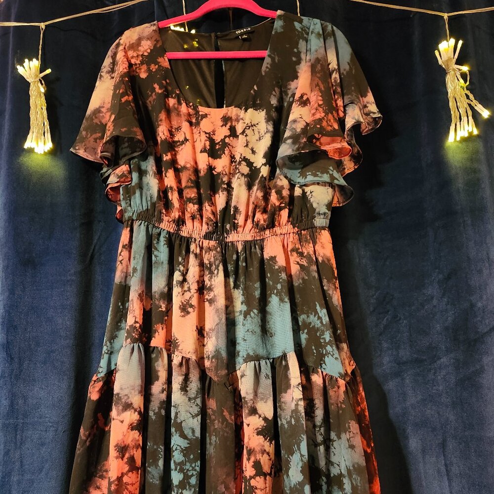 Torrid Watercolor Tiered Dress